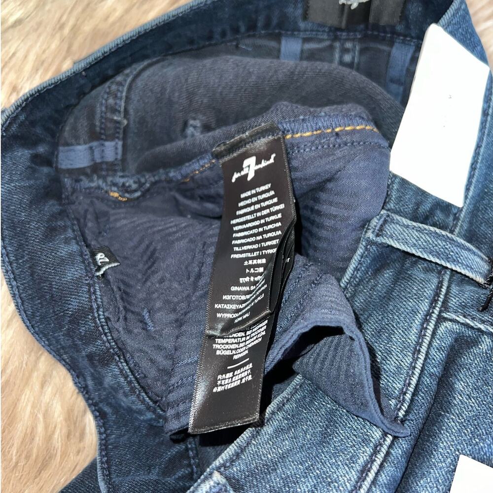 New 7 For All Mankind Womens Easy Slim Distressed Dark Denim Jeans size 28 - Picture 10 of 12